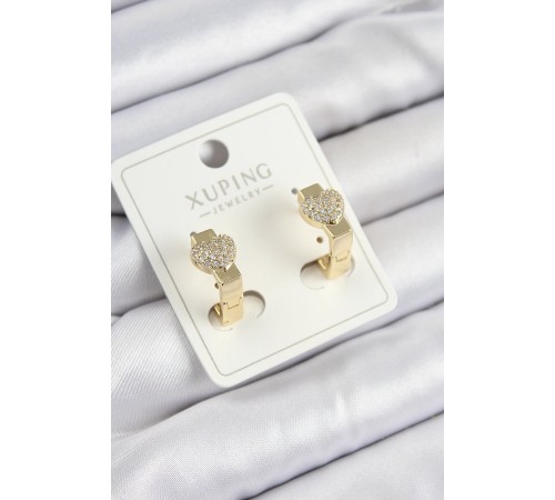 Xuping Zirkon Taşlı Kalp Model Gold Renk Kadın Küpe - TJ-BKP10857