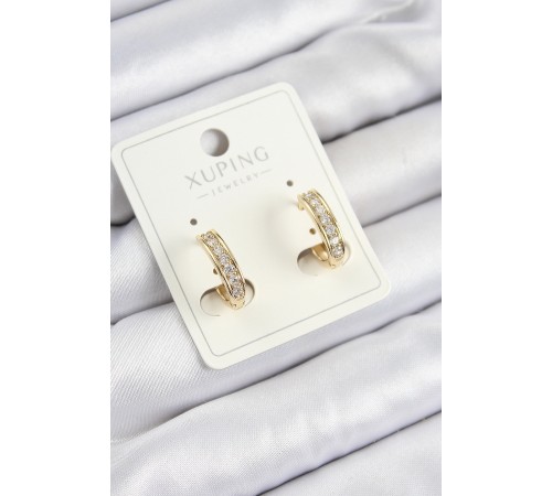 Xuping Zirkon Taşlı Halka Model Gold Renk Kadın Küpe - TJ-BKP10858