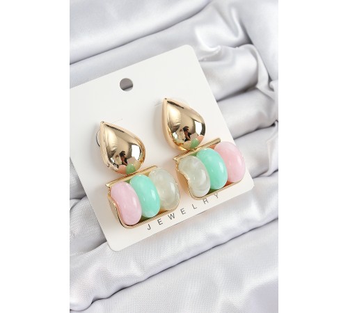 Pirinç Karışık Renk Vintage Model Kadın Küpe - TJ-BKP10865