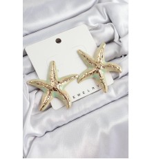 Pirinç Su Yeşili Deniz Yıldızı Model Vintage Kadın Küpe - TJ-BKP10868