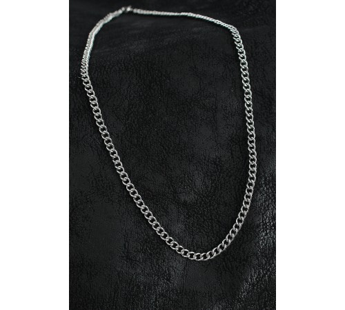 316L Çelik Klasik Oval Zincir Model Gümüş Renk Erkek Kolye - TJ-ERK1390