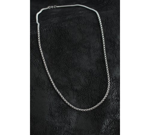 316L Çelik Örme Zincir Model Gümüş Renk Erkek Kolye - TJ-ERK1399