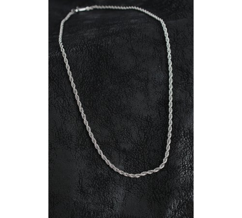 316L Çelik Burgu Zincir Model Gümüş Renk Erkek Kolye - TJ-ERK1401