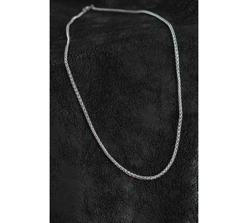 316L Çelik Örgü Zincir Model Gümüş Renk Erkek Kolye - TJ-ERK1402