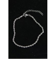 316L Çelik Burgu Model Gümüş Renk Erkek Bileklik - TJ-EB3740