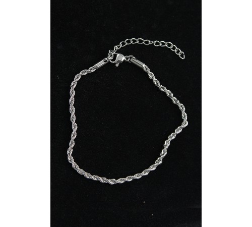 316L Çelik Burgu Model Gümüş Renk Erkek Bileklik - TJ-EB3740