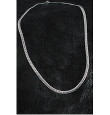 316L Çelik İşlemeli Ezme Zincir Model Gümüş Renk Erkek Kolye - TJ-ERK1386