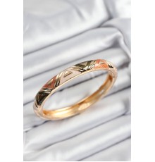 Mineli Pirinç Karışık Üçgen Motifli Gold Renk Kadın Kelepçe - TJ-BB7379