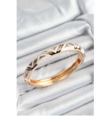 Mineli Pirinç Beyaz Üçgen Motifli Gold Renk Kadın Kelepçe - TJ-BB7380