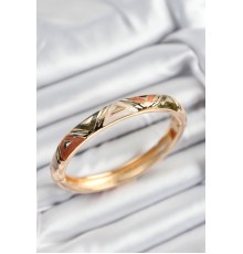 Mineli Pirinç Karışık Üçgen Motifli Gold Renk Kadın Kelepçe - TJ-BB7382