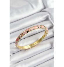Mineli Pirinç Pembe Petek Motifli Gold Renk Kadın Kelepçe - TJ-BB7404