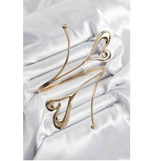 Pirinç Kalp Model Gold Renk Kadın Pazu Bileklik - TJ-BB7422