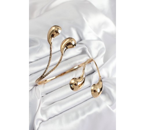 Pirinç Damla Model Gold Renk Kadın Pazu Bileklik - TJ-BB7426