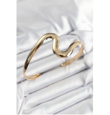 Pirinç Dalgalı Model Gold Renk Kadın Pazu Bileklik - TJ-BB7428