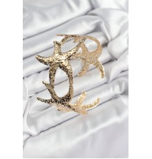 Pirinç Sıralı Deniz Yıldızı Model Gold Renk Kadın Pazu Bileklik - TJ-BB7430