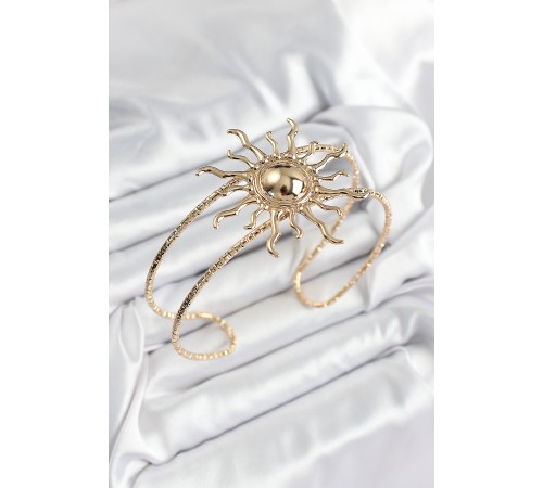 Pirinç Güneş Model Gold Renk Kadın Pazu Bileklik - TJ-BB7433