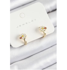 Pirinç Papatya Model Gold Renk Çocuk Küpe - TJ-BKP10903