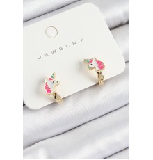 Pirinç Unıcorn Model Gold Renk Çocuk Küpe - TJ-BKP10905