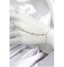 Pirinç Zirkon Taşlı Y Model Gold Renk Kadın Şahmeran - TJ-SN681