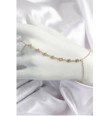 Pirinç Kalpli Zirkon Taşlı Y Model Gold Renk Kadın Şahmeran - TJ-SN683