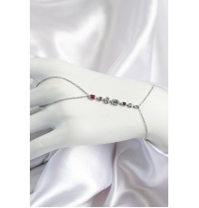 Pirinç Renkli Zirkon Taşlı Y Model Gümüş Renk Kadın Şahmeran - TJ-SN685