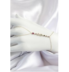 Pirinç Renkli Zirkon Taşlı Y Model Gold Renk Kadın Şahmeran - TJ-SN686