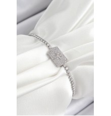 Pirinç Zirkon Taşlı Kutup Yıldızı Model Gümüş Renk Asansörlü Kadın Bileklik - TJ-BB7465