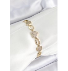 Xuping Pirinç Kalp ve Daire Model Gold Renk Kadın Bileklik - TJ-BB7480