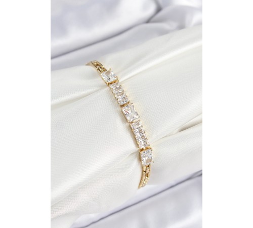 Xuping Pirinç Parçalı Su Yolu Model Gold Renk Kadın Bileklik - TJ-BB7482