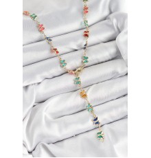 Pirinç Renkli Zirkon Taşlı Model Gold Renk Kadın Y Kolye - TJ-BKO10386