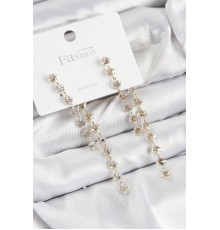 Pirinç Zirkon Taşlı Sallantılı Model Gold Renk 925 Ayar Gümüş Çivi Kadın Küpe - TJ-BKP10978