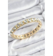 Pirinç Zirkon Taşlı Kare Model Gold Renk Lastikli Kadın Bileklik - TJ-BB7497