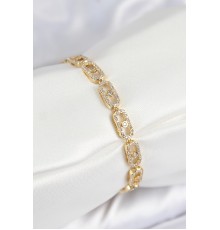 Pirinç Zirkon Taşlı Messika Model Gold Renk VIP Seri Kadın Bileklik - TJ-BB7517