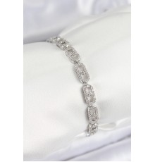 Pirinç Zirkon Taşlı Messika Model Gümüş Renk VIP Seri Kadın Bileklik - TJ-BB7518