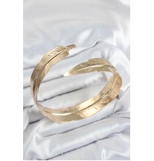Pirinç Yaprak Model Gold Renk Kadın Pazu Bileklik - TJ-BB7522