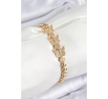Pirinç Zirkon Taşlı Model Gold Renk Kadın Bileklik TJ-BB7541