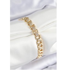 Pirinç Zirkon Taşlı Parçalı Model Gold Renk Kadın Bileklik - TJ-BB7551