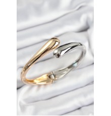 Pirinç Sarmal Model Gümüş Ve Gold Renk Kadın Kelepçe - TJ-BB7566