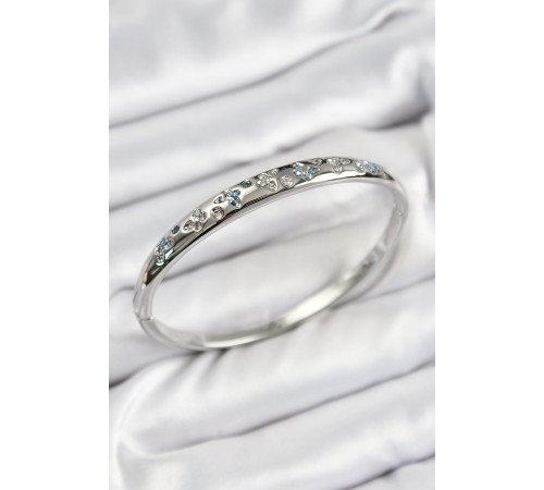 Pirinç Zirkon Taşlı Model Gümüş Renk Kadın Kelepçe - TJ-BB7569