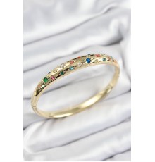 Pirinç Renkli Zirkon Taşlı Kutup Yıldızı Model Gold Renk Kadın Kelepçe - TJ-BB7572