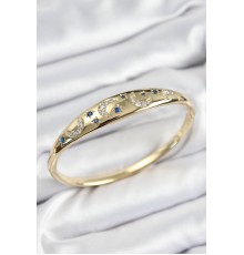 Pirinç Zirkon Taşlı Kutup Yıldızı Ve Hilal Model Gold Renk Kadın Kelepçe - TJ-BB7574