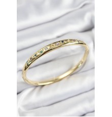 Pirinç Renkli Zirkon Taşlı Kutup Yıldızı Ve Hilal Model Gold Renk Kadın Kelepçe - TJ-BB7576