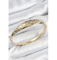 Pirinç Zirkon Taşlı Kutup Yıldızı Model Gold Renk Kadın Kelepçe - TJ-BB7577