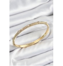 Pirinç Zirkon Taşlı Vintage Model Gold Renk Kadın Kelepçe - TJ-BB7580