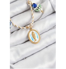 Seramik Motifli Balık Figürlü Model Krem İp Kadın Kolye - TJ-BKO10400