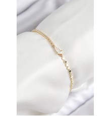 Pirinç Zirkon Taşlı Damla Model Ezme Zincir Gold Renk Kadın Bileklik - TJ-BB7589