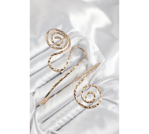 Pirinç Etnik Model Gold Renk Pazu Bileklik - TJ-BB7616