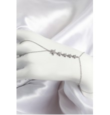 Pirinç Zirkon Taşlı Yıldız Model Gümüş Renk Kadın Şahmeran - TJ-SN688