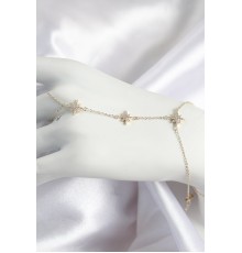 Pirinç Zirkon Taşlı Kutup Yıldızı Model Gold Renk Kadın Şahmeran - TJ-SN697