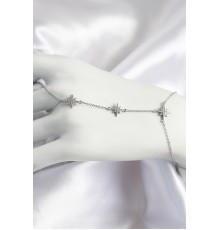 Pirinç Zirkon Taşlı Kutup Yıldızı Model Gümüş Renk Kadın Şahmeran - TJ-SN698